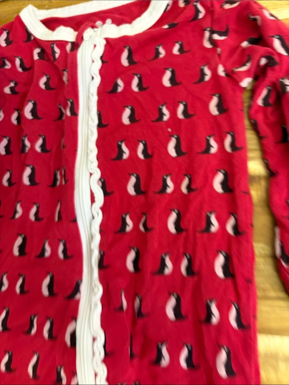 Kickee Pants Red Penguin Print Footed One-Piece